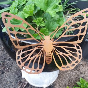 Corten steel butterfly sculpture