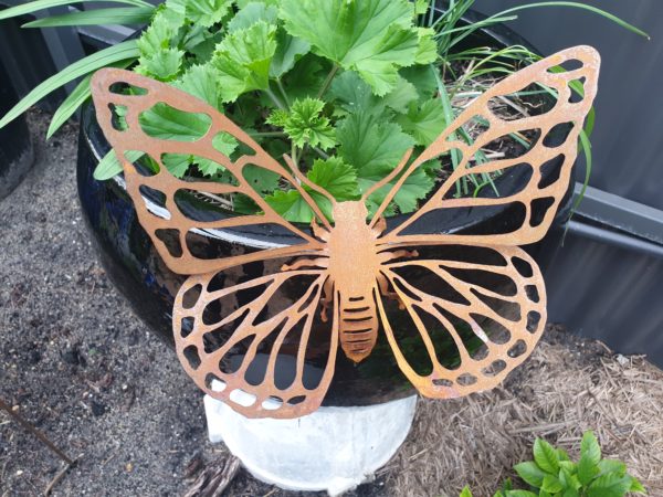 Corten steel butterfly sculpture