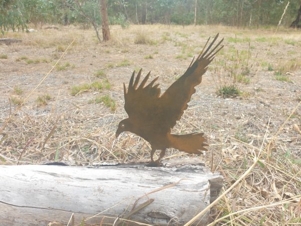 Crow Garden Stake - Australian Made Rusted Metal Garden Art - Image 2